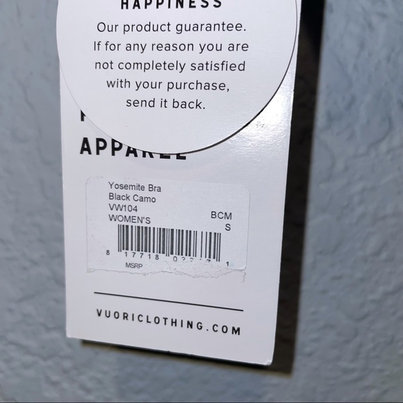 NWOT Vuori Women’s Yosemite Bra in Black Camo Various Sizes - Picture 5 of 9